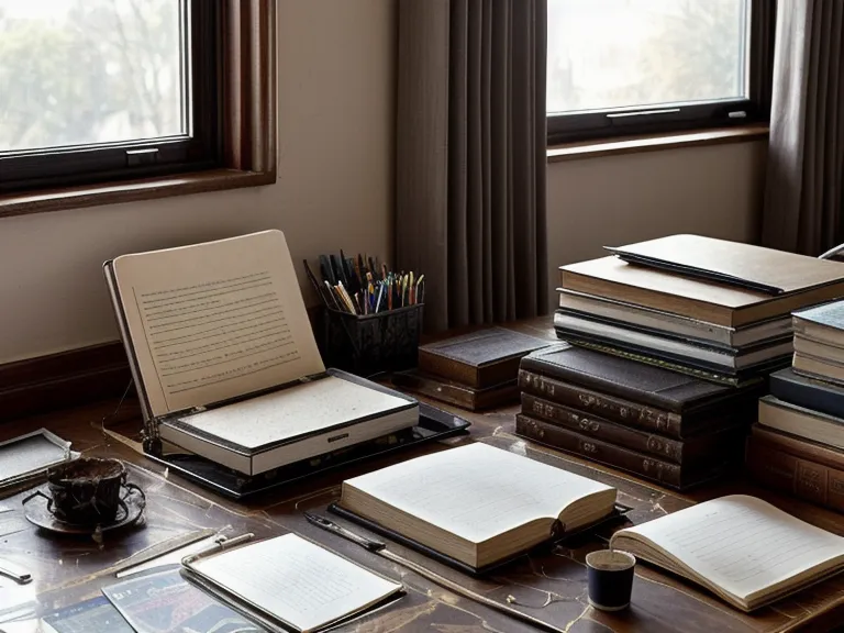 Livres et notes de cours sur la PNL et le développement personnel sur un bureau.