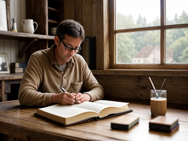 Mains prenant des notes dans un manuel de formation en psychologie et coaching.
