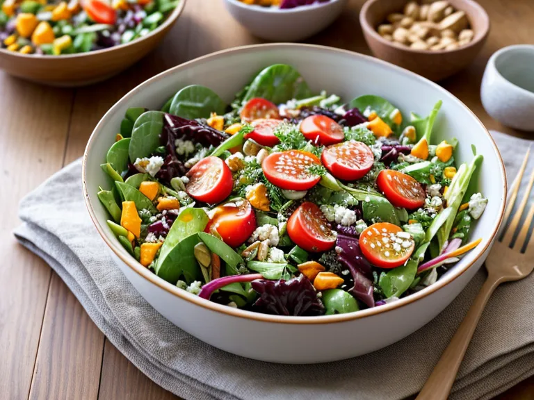 Notes sur la nutrition à côté d'un bol alimentaire sain