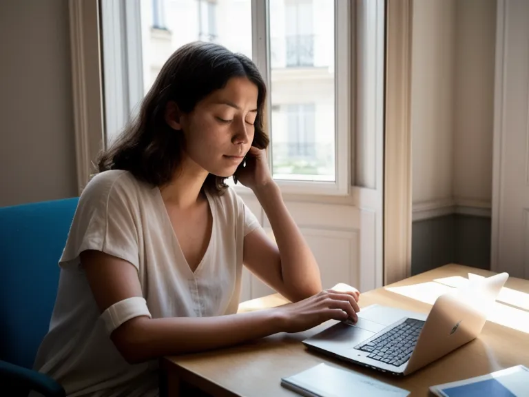 Une personne pratiquant la relaxation et la respiration profonde, technique proche de celle enseignée en formation hypno-relaxologue pour gérer le stress étudiant.