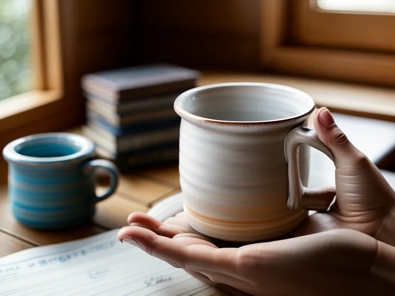 Détail d'un carnet de notes sur la PNL et une tasse de café