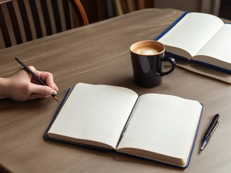 Une personne prenant des notes dans un café pour sa formation de coaching
